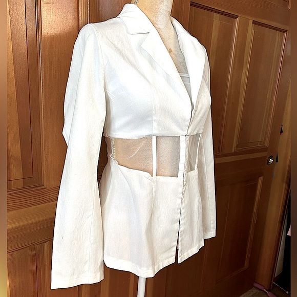 Mesh Hook and Eye Blazer Jacket - Picture 13 of 16